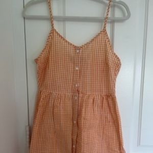 Orange color gingham dress (size 6)